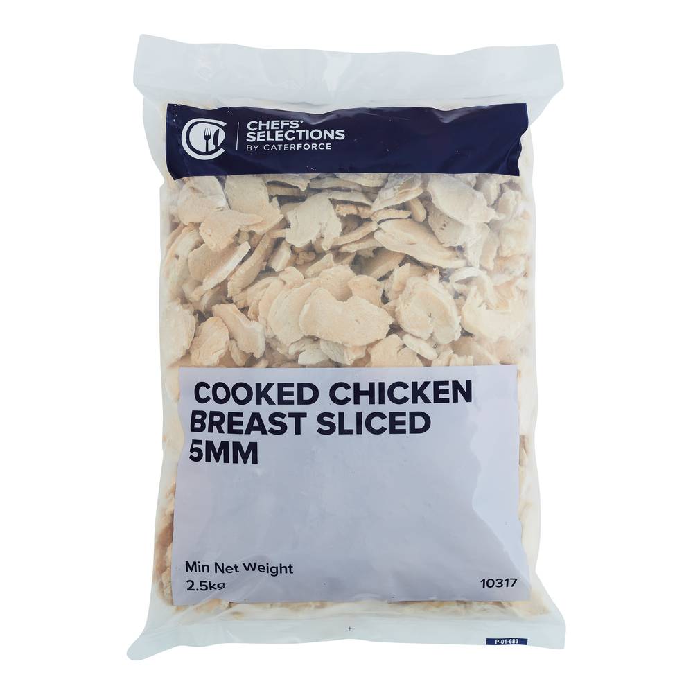 Chefs’ Selections Cooked Chicken Breast Sliced 5mm (4 x 2.5kg)