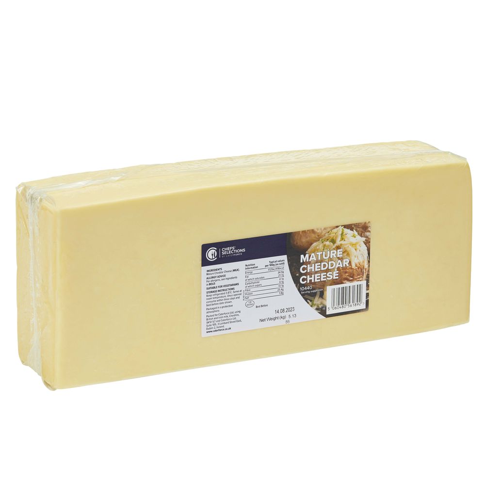 Chefs’ Selections Mature Cheddar Cheese White (4 x 5kg)