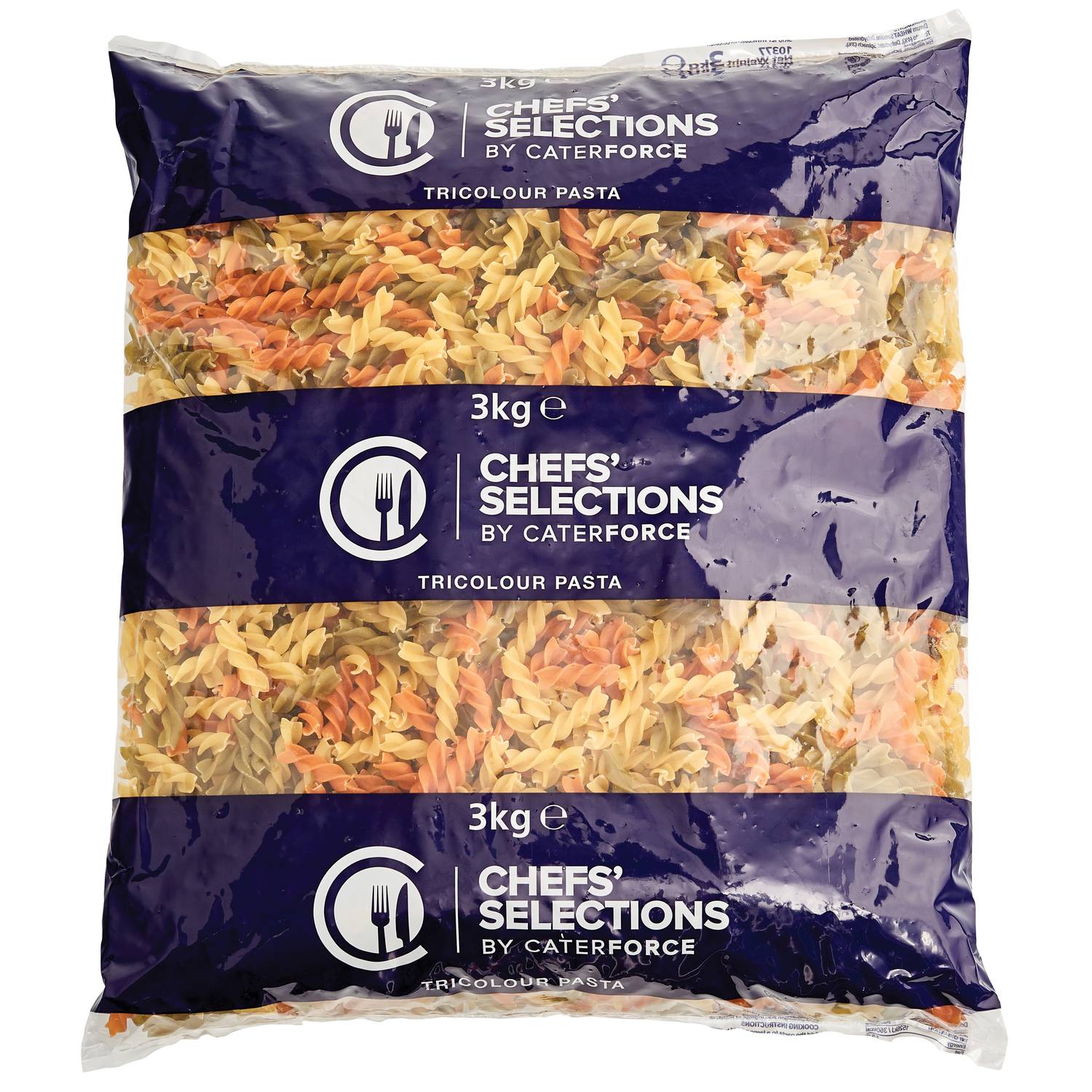 Chefs’ Selections Tricolour Fusilli Pasta (4 x 3kg)