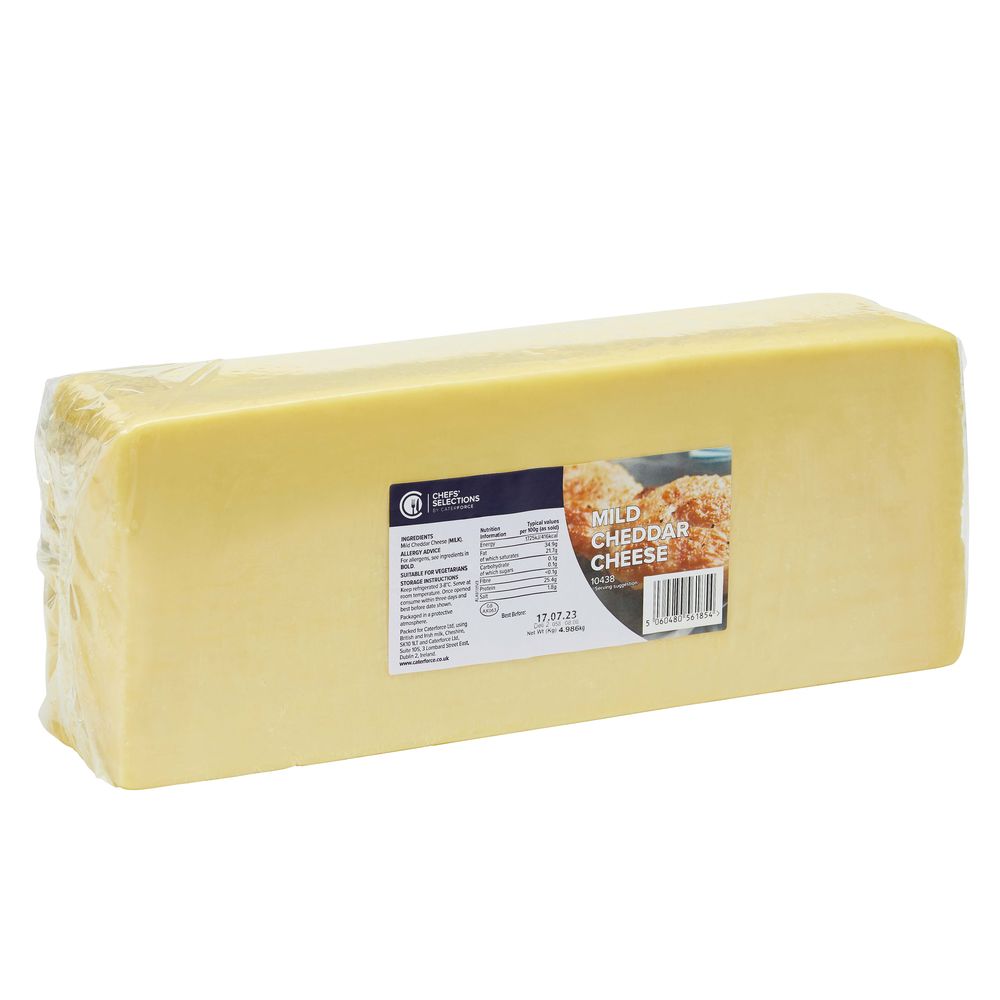 Chefs’ Selections Mild Cheddar Cheese White (4 x 5kg)