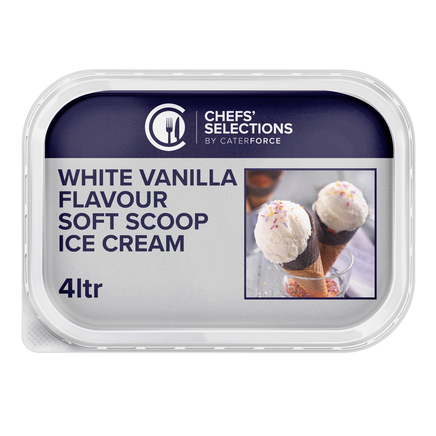 Chefs’ Selections White Vanilla Flavour Soft Scoop Ice Cream (6 x 4L)