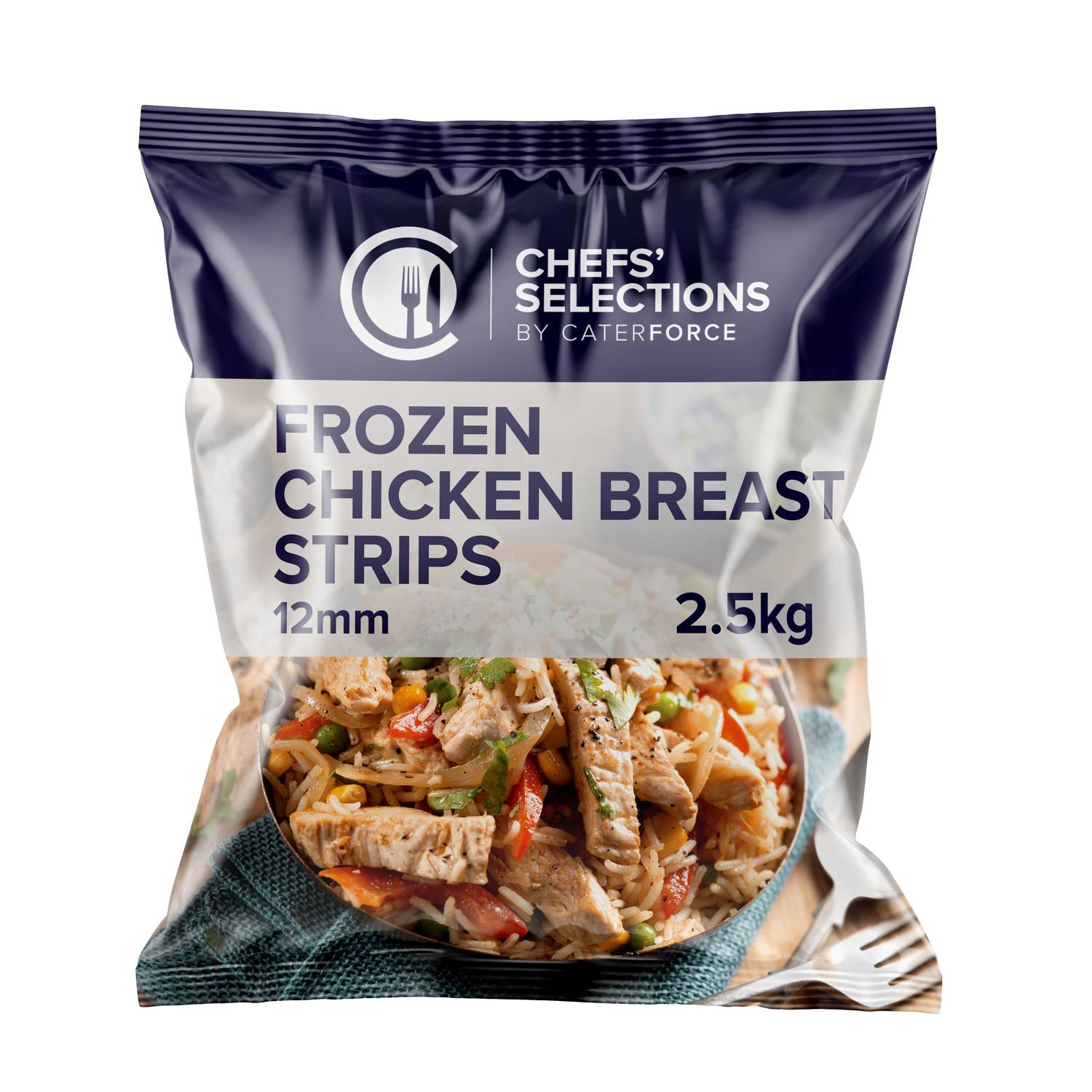 Chefs’ Selections Frozen Chicken Breast Strips 12mm (4 x 2.5kg)