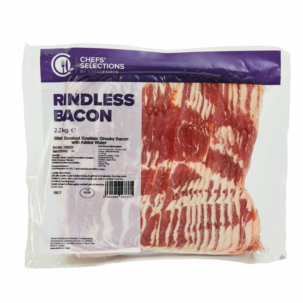 Chefs’ Selections Smoked Rindless Streaky Bacon (4 x 2.27kg)
