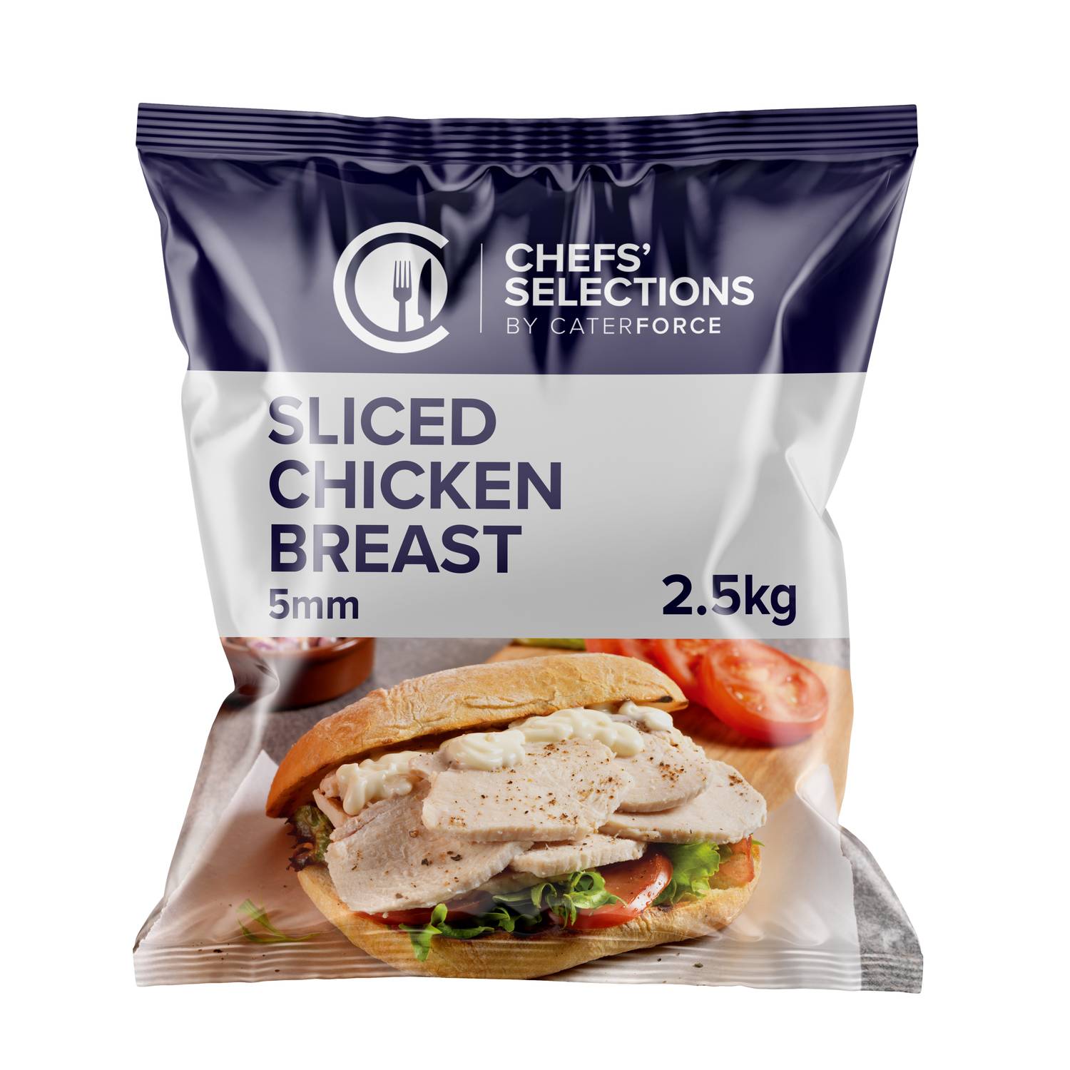 Chefs’ Selections Cooked Chicken Breast Sliced 5mm (4 x 2.5kg)