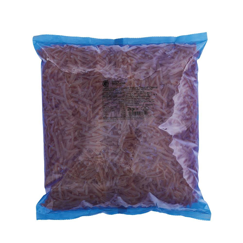 Chefs’ Selections Grated Coloured Mature Cheddar 6 x 2kg