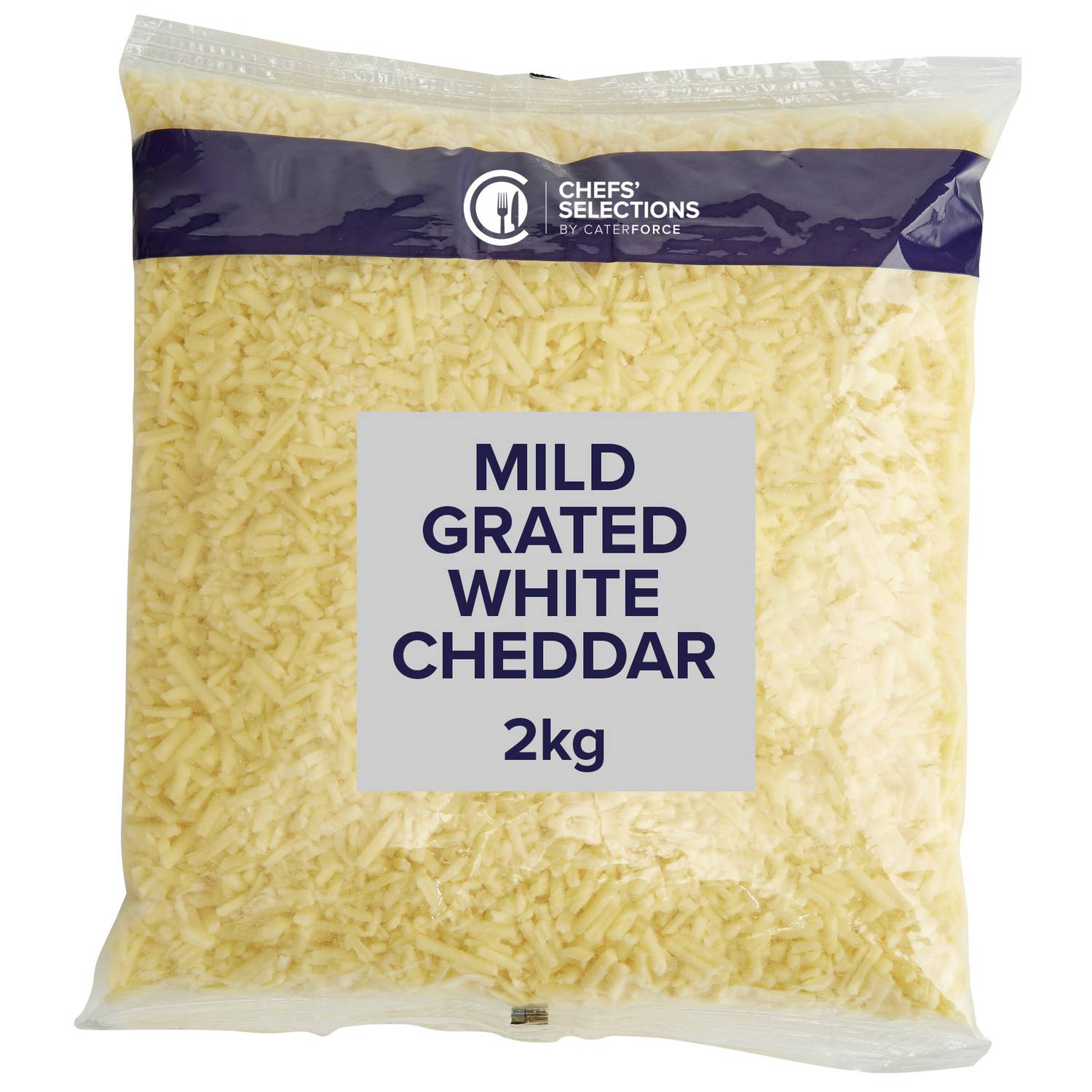 Chefs’ Selections Grated White Mild Cheddar 6 x 2kg